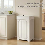 Povrgive Wood Trash Can Cabinet, 13 Gallon Hidden Kitchen Garbage Can - Image 4