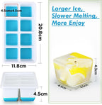 Large Ice Cube Trays with Lid, Jrisbo 2 Pack Stackable Silicone Ice Cube Molds - Image 3