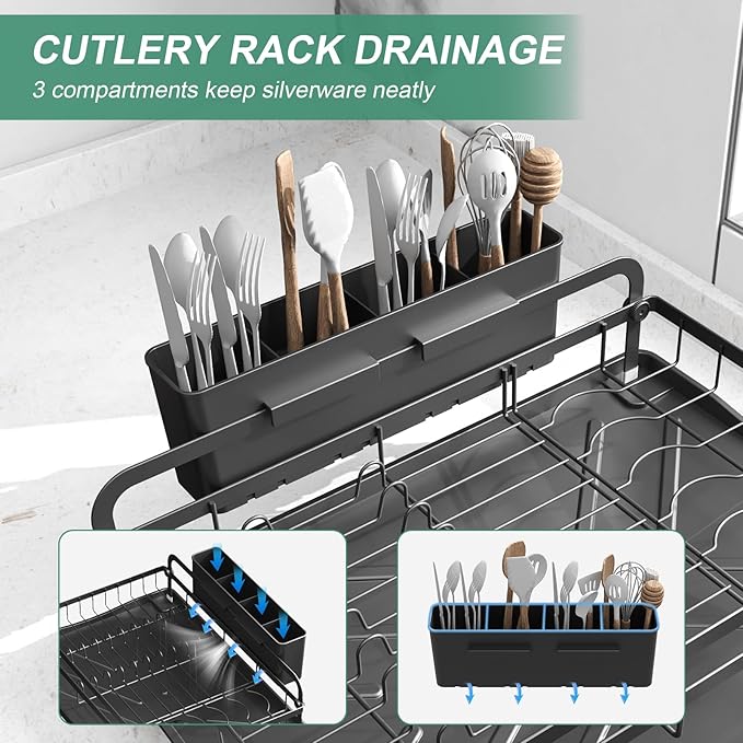 Dish Drying Rack for Kitchen Counter, Large Dish Drying Rack - Image 4