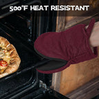 Oven Mitts and Pot Holders Set, Heat Resistant Silicone Kitchen Mini Oven - Image 5
