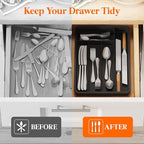 Lifewit Silverware Drawer Organizer Tray, Plastic Cutlery Storage - Image 7