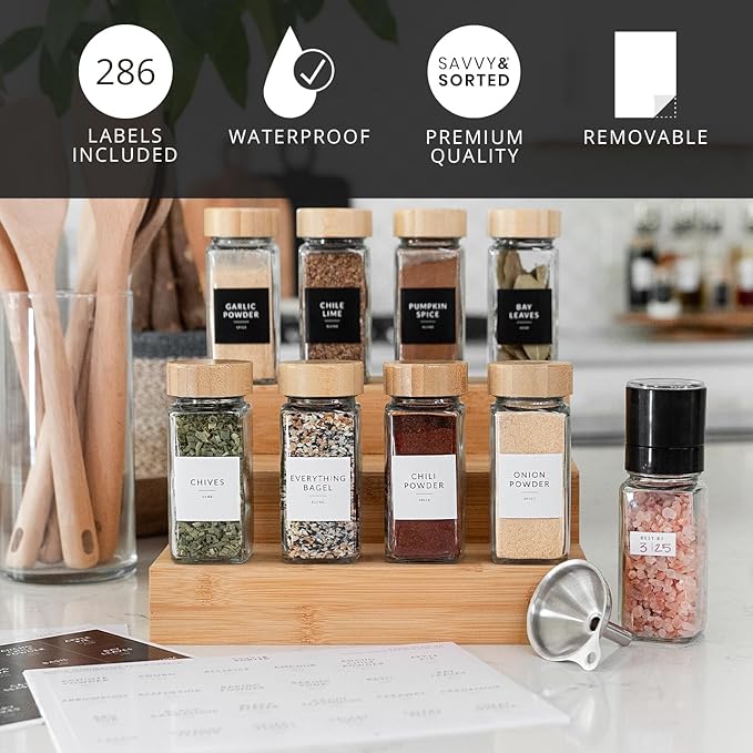 SAVVY & SORTED Glass Spice Jars - Image 2