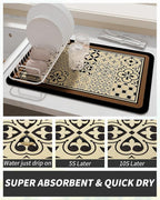 AMOAMI Coffee Mat Hide Stain Rubber Backed Absorbent Dish Drying Mat - Image 3
