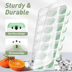 ChefAide Ice Cube Tray with Lid, 2 Packs 28 Cubes Durable Stackable Ice Cube - Image 4