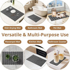 2 PCS Large Stone Dish Drying Mat - Image 7