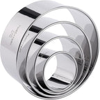 Cookie Cutter Set, Measuring 2'', Round Metal Baking Rings by FUNUTTERS