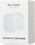 Tea Forte 2 Piece Mini Fine Porcelain White Sugar Dispenser - Image 2