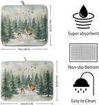 Reindeer Tree Snowflakes Christmas Dish Drying Mats - Image 2