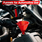 DEDC Oil Funnels Plastic Set for Car Automotive Kitchen Mini Small Large Red - Image 4