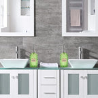 16 oz Diamond Pattern Glass Soap Dispenser, Kitchen and Bathroom Refillable - Image 6