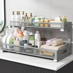 2 Pack 20.47IN Depth Under Sink Storage Organizer, Large 2-Tier Elegant Mesh - Image 7