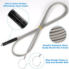 Ixiaoyoo Cleaning Brushes Set, 10 Pieces 8 Inch Nylon Tube Brush + 60 Inch - Image 3