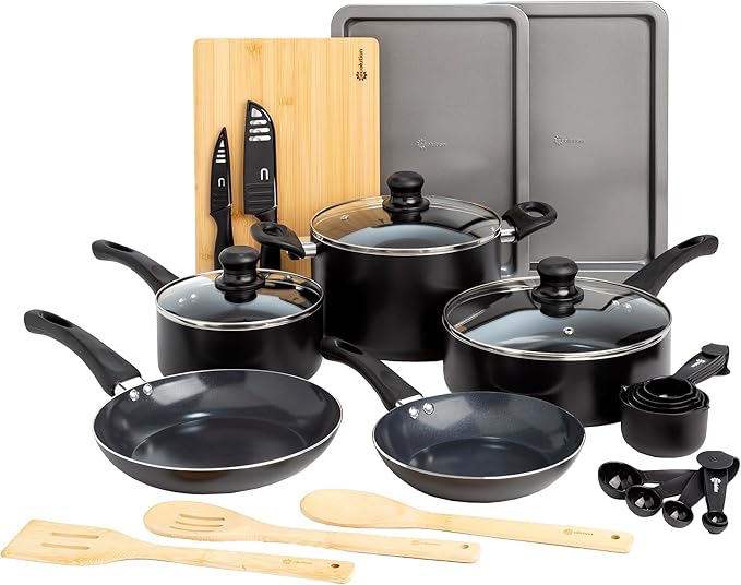 Ecolution Easy Clean Ceramic Nonstick Cookware Set, Dishwasher Safe Kitchen by Ecolution