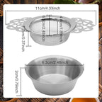 2 Pack Tea Strainers with Drip Bowls Stainless Steel Mesh Tea Infusers Loose - Image 3