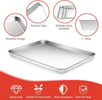 Baking Sheet with Silicone Baking Mat Set, CEKEE Stainless Steel Baking Sheet - Image 3