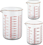 High Borosilicate Glass Measuring Cup Set-V-Shaped Spout，Includes 250ml by AckersBORO33