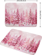 Pink Forest Dish Drying Mat Snowman Washable Drying Matt Kitchen Counter - Image 2