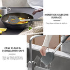 TeamFar Kitchen Utensils, for Non-stick Cookware Flipping, Draining – Gray - Image 6