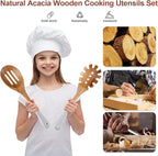Wooden Spoons For Cooking, 6 Pieces Natural Acacia Wooden Cooking Utensils or - Image 8