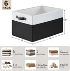 Criusia 6 Pack Closet Organizers and Storage Bins, Cute Dorm Room Essentials - Image 2