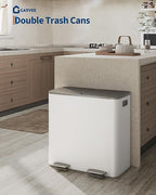 GarveeHome 2 x 10.6 gal Stainless Steel Double Trash Can - Image 6