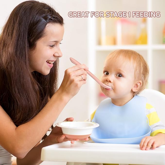 Silicone Baby Feeding Spoons, Training Spoon Self-feeding, First Stage Infant - Image 5