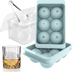 WIBIMEN Large Ice Cube Molds, Big Round Whiskey Ice Cube Trays by WIBIMEN