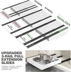 Seinloes 2 Pack Pull Out Cabinet Organizer 22" Deep, Full Extension 3 Slide - Image 7