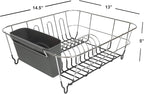 Dish Drying Rack & Cutlery Holder 2 Piece Set Compact Sink-Fitting Dish Drainer - Image 2