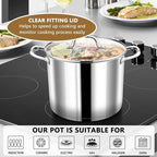 P&P CHEF 10 QT Stock Pot with Lid, Stainless Steel Large Cooking Pot, Soup - Image 5