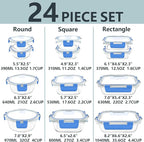 12 Pack Glass Food Storage Container Set - Image 2