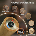 Wooden Salt And Pepper Grinder Set –【Gear-Shape Knob & Effortless Grinding】8 - Image 4