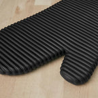 KITCHENAID Ribbed Soft Silicone Oven Mitt 2-Pack Set, Matte Black - Image 3