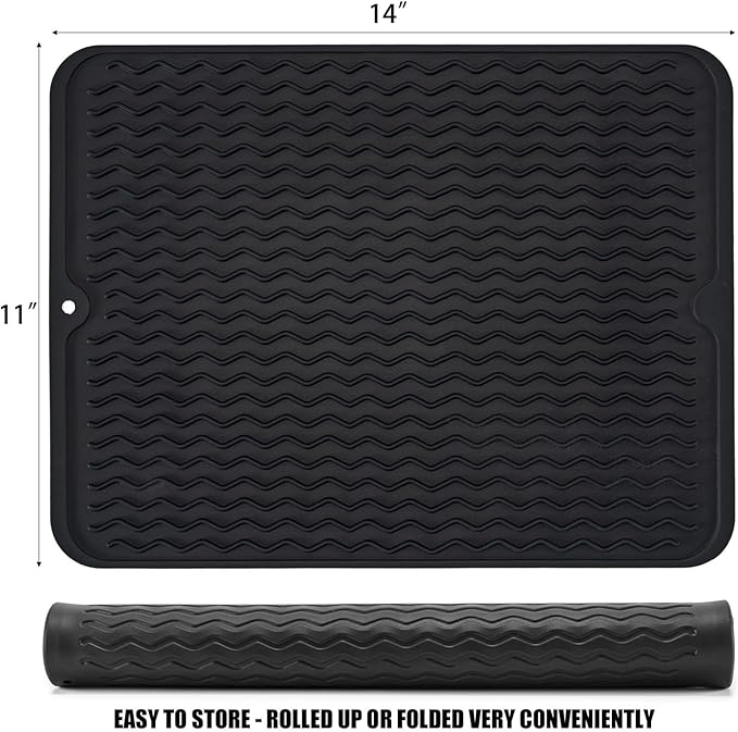 Large 14" x 11" Silicone Dish Drying Mat - Image 2