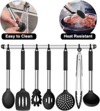 E-far Silicone Cooking Utensils Set, Slotted Turner, Soup Ladle, Pasta Server - Image 6