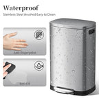 KdbK 13 Gallon Trash Can with Lid, 50L Fingerprint Proof Stainless Steel - Image 3
