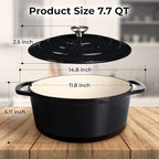 Zulay Kitchen 7.7 Quart Enameled Cast Iron Dutch Oven Pot - Image 8