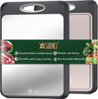 GUANCI Cutting Board for Kitchen, Stainless Steel Cutting Board Double Sided by GUANCI