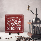 Kringle Coffee & Cocoa Shoppe Sign – 5.9 x 5.9 Inch Wooden Christmas Decor - Image 6