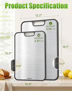 Titanium Cutting Boards for Kitchen, Non Toxic 2-in-1 Cutting Board Double Sided - Image 7