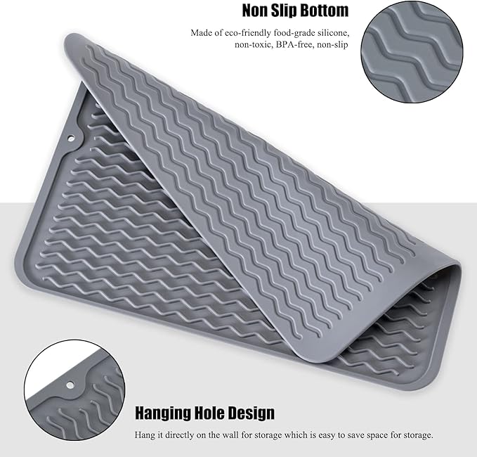 Large 17" x 14" Silicone Dish Drying Mat - Image 4