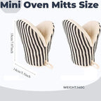 1 Pair Mini Oven Mitts, High Heat Resistant Oven Gloves, Kitchen Short Oven Mit - Image 3