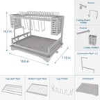 B-Land Dish Drying Rack: 2 Tier Dish Racks - Image 4