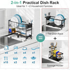 GSlife Narrow Dish Drying Rack, 2 Tier Small Dish Drainer - Image 4