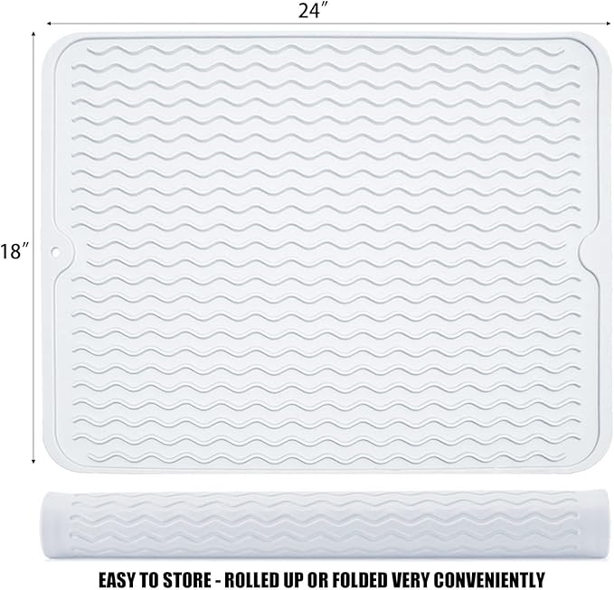 Large 24" x 18" Silicone Dish Drying Mat - Image 4