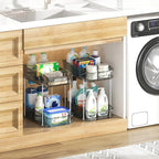 Delamu 2-Tier Under Sink Organizers and Storage, Pull Out Kitchen Pantry - Image 7