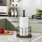 YINMIT Paper Towel Holder Countertop, One-Handed Tear Farmhouse Paper Towel - Image 2