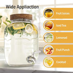 mustry Glass Drink Dispenser for Parties, 1 Gallon Beverage Dispenser - Image 4
