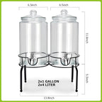 1 Gallon Beverage Dispenser 2 Pack, Stainless Steel Spigot Drink Dispenser - Image 2