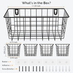 MaraFansie Hanging Wire Baskets Kitchen Storage Basket Adhesive and Screws - Image 7